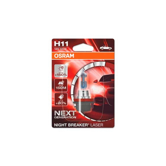 ЛАМПА ГАЛОГЕННАЯ OSRAM NIGHT BREAKER LASER +150% H11 12V
