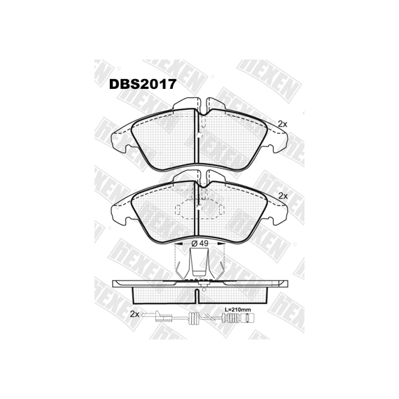 ТОРМОЗНЫЕ КОЛОДКИ DBS2017 (SP 177) (T1111) * MERCEDES SPRINTER 208-316 / VW LT 28-35 ПЕР.