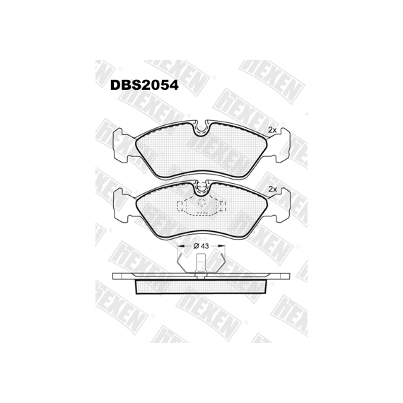 ТОРМОЗНЫЕ КОЛОДКИ DBS2054 (SP 122) (T1082) (DBS 2016) * OPEL ASTRA F,KADETT E,OMEGA A,VECTRA A ПЕР.
