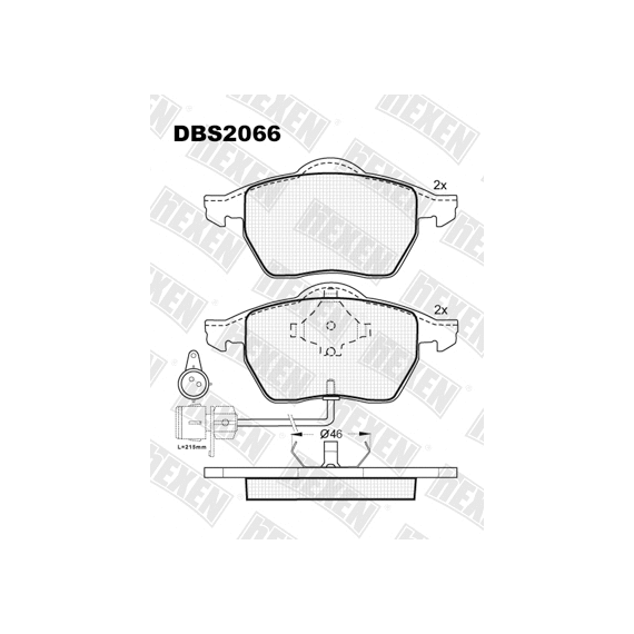 ТОРМОЗНЫЕ КОЛОДКИ DBS2066 (SP 178) (T1035)* AUDI 100,A4,A6 + ДАЧИК КРУГЛЫЙ ПЕР.
