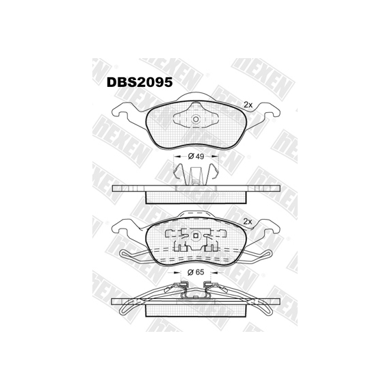 ТОРМОЗНЫЕ КОЛОДКИ DBS2095 (SP 237) (T1167) * FORD  FOCUS ПЕРЕД.