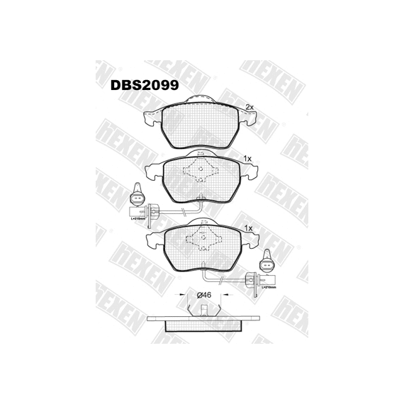 ТОРМОЗНЫЕ КОЛОДКИ DBS2099 (SP 259) (T1149)* VW PASSAT B5 , AUDI A4, А6 ПЕР.(+КВАДРАТНЫЙ ДАТЧИК)