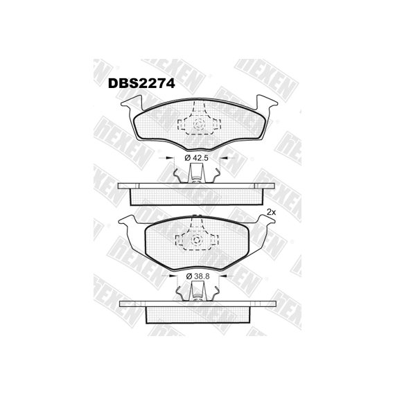 ТОРМОЗНЫЕ КОЛОДКИ DBS2274 (SP 227) (T1094)  * SEAT TOLEDO,IBIZA / VW GOLF III,VENTO ПЕР.