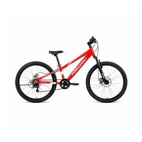 ВЕЛОСИПЕД ПОДРОСТКОВЫЙ FORWARD RISE 24 2.0 DISC (24" 7 СК. РОСТ 11") 2020-2021, КРАСНЫЙ/БЕЛЫЙ