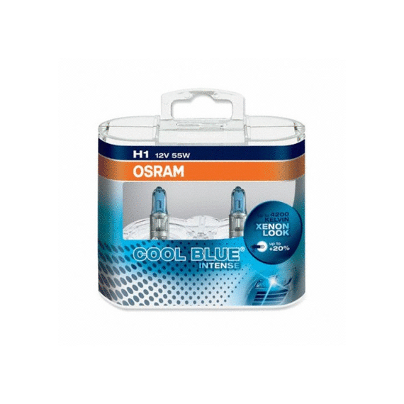 АВТОЛАМПА OSRAM H1 COOL BLUE INTENSE 4200K 12V 55W P14.5S (64150CBI BOX)