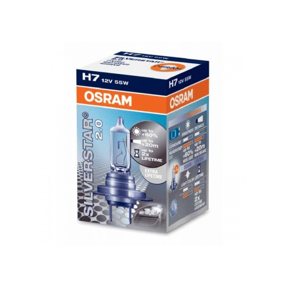 АВТОЛАМПА OSRAM H7 SILVERSTAR 2.0 12V 55W PX26D (64210SVS)