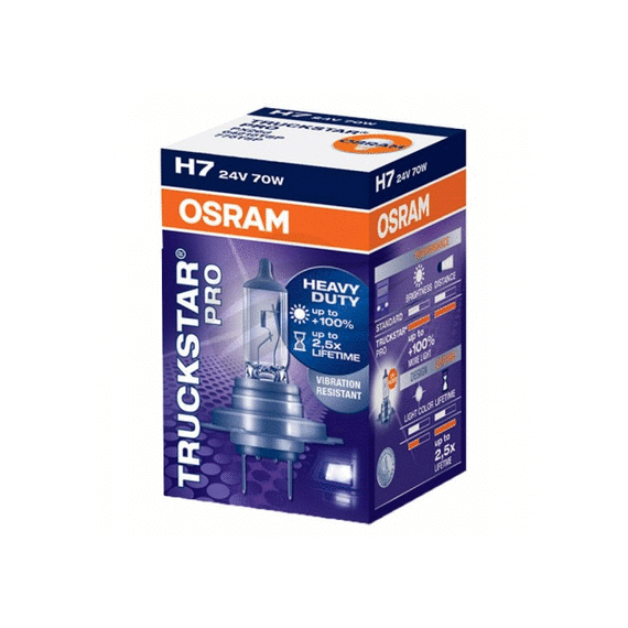 АВТОЛАМПА OSRAM H7 TRUCKSTAR PRO 24V 70W PX26D (64215TSP)