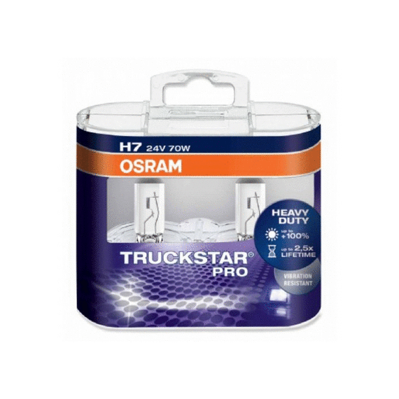 АВТОЛАМПА OSRAM H7 TRUCKSTAR PRO 24V 70W PX26D (64215TSP BOX)