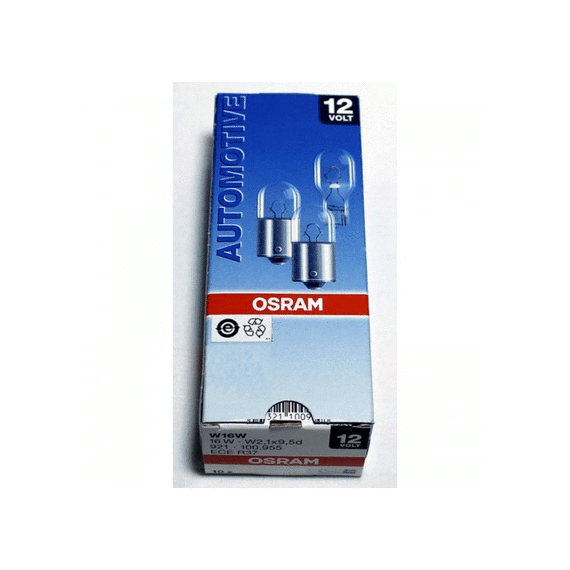 АВТОЛАМПА OSRAM 12V W16W W2.1X9.5D (921)