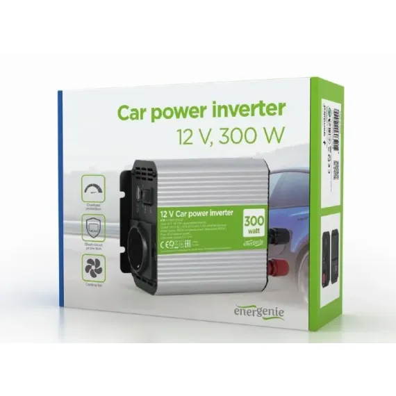INVERTOR AUTO ENERGENIE EG-PWC300-01, 300W, GRI