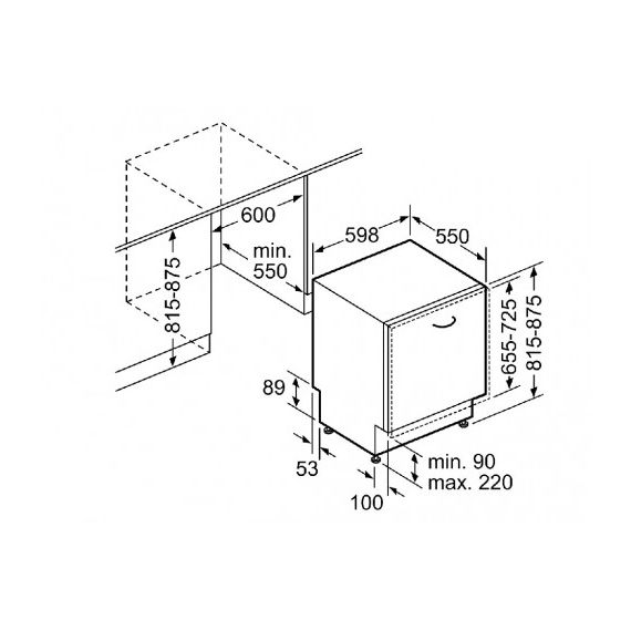 ПОСУДОМ.МАШИНА ВСТРАИВАЕМАЯ 60 СМ BOSCH SMV46KX04E