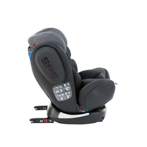 ДЕТСКОЕ АВТОКРЕСЛО KIKKA BOO 4 FIX DOUBLE ISOFIX, ГРУППА 0+/1/2/3 (0-36 КГ), ТЕМНО-СЕРЫЙ