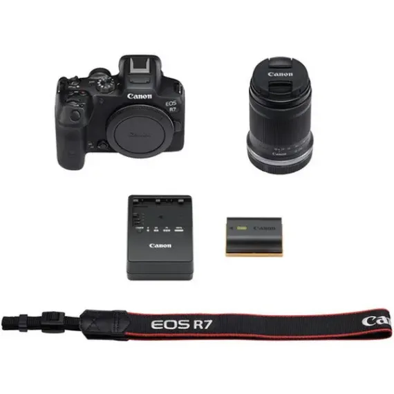 БЕЗЗЕРКАЛЬНЫЙ ФОТОАППАРАТ CANON EOS R7 + RF-S 18-150 IS STM & ADAPTER EF-EOS R, ЧЁРНЫЙ
