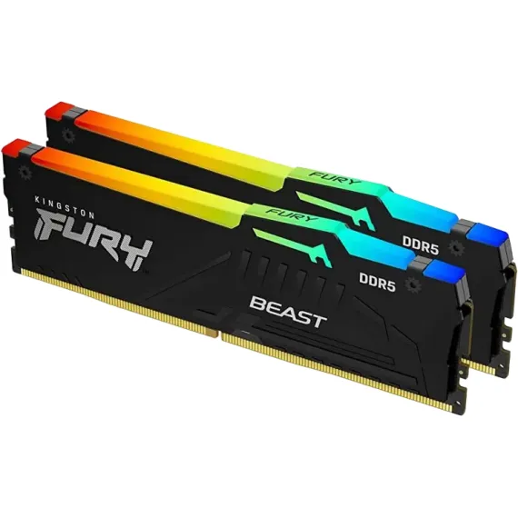 MEMORIE RAM KINGSTON FURY BEAST RGB, DDR5 SDRAM, 5600 MHZ, 32 GB, KF556C40BBAK2-32