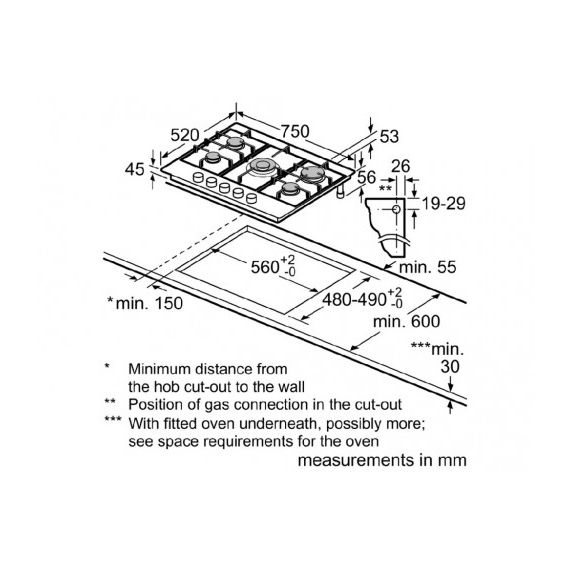 BOSCH ГАЗОВАЯ ПАНЕЛЬ PGQ7B5B90 НЕРЖАВЕЙКА