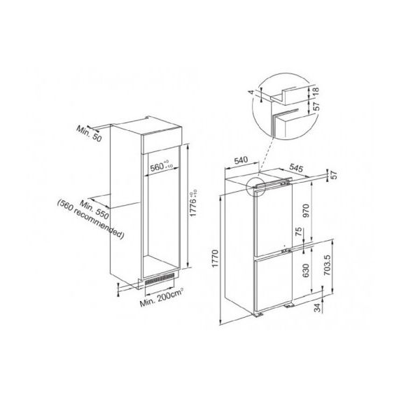 FRANKE ХОЛОДИЛЬНИК FCB 320 NE F ( 118.0606.721 ) ВСТРАИВАЕМЫ