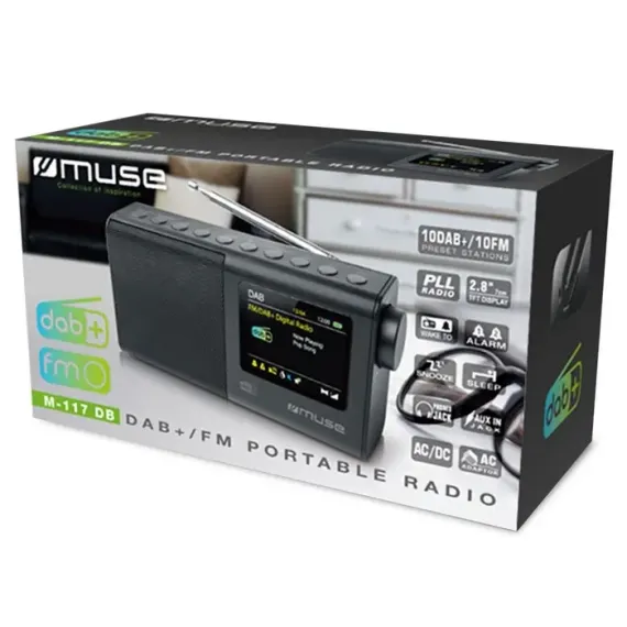 RADIO PORTABIL MUSE M-117 DB, NEGRU