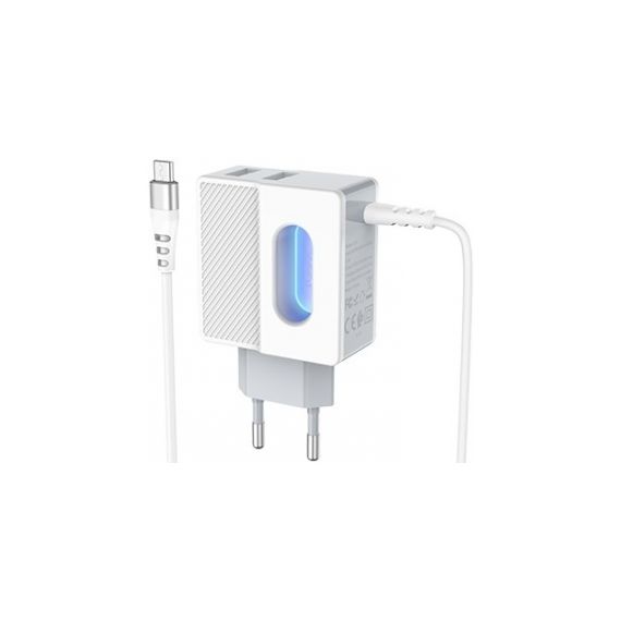 HOCO C75 + MICROUSB CABLE WHITE