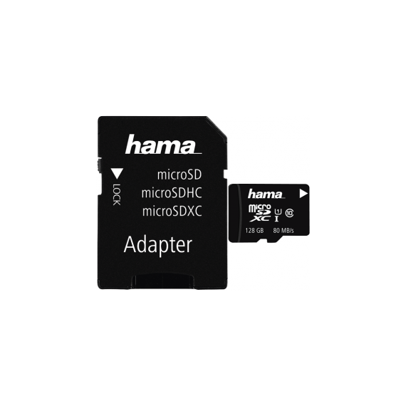 HAMA 128GB MICROSD CARD + SD ADAPTER