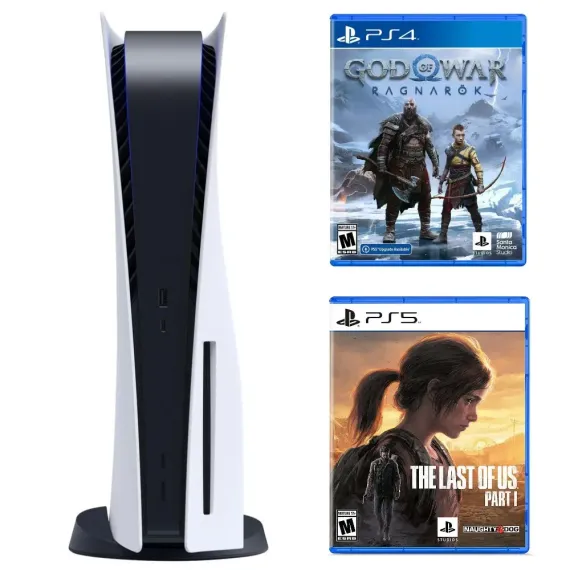 CONSOLA DE JOCURI SONY PS5, ALB, "GOW RAGNAROK", "LAST OF US RMK"