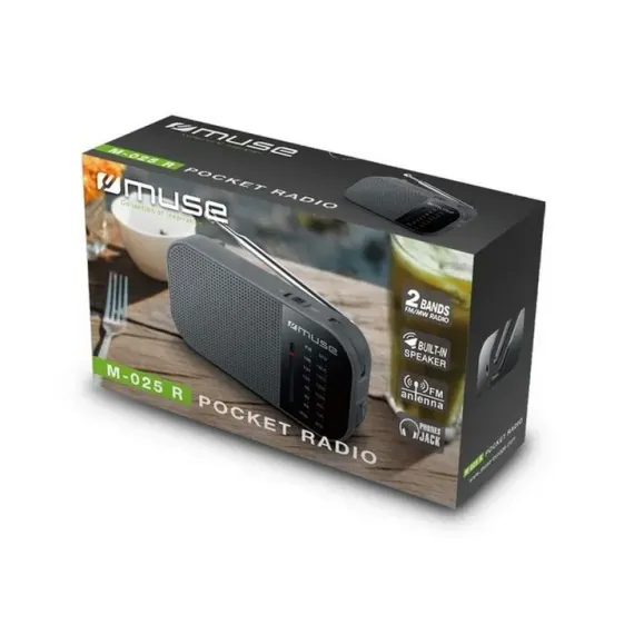RADIO PORTABIL MUSE M-025 R, NEGRU
