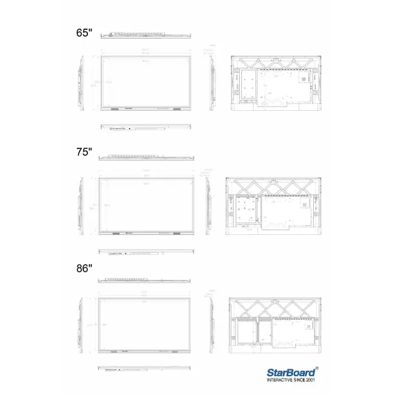 INTERACTIVE DISPLAY STARBOARD IFPD-QS1-86AOC: 86", 4K, TOUCH, ANDROID 11