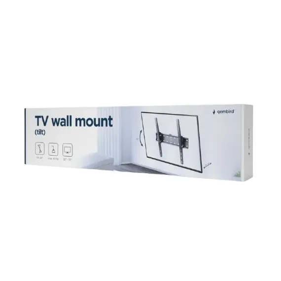 SUPORT INCLINAT PE PERETE GEMBIRD WM-55T-02, NEGRU