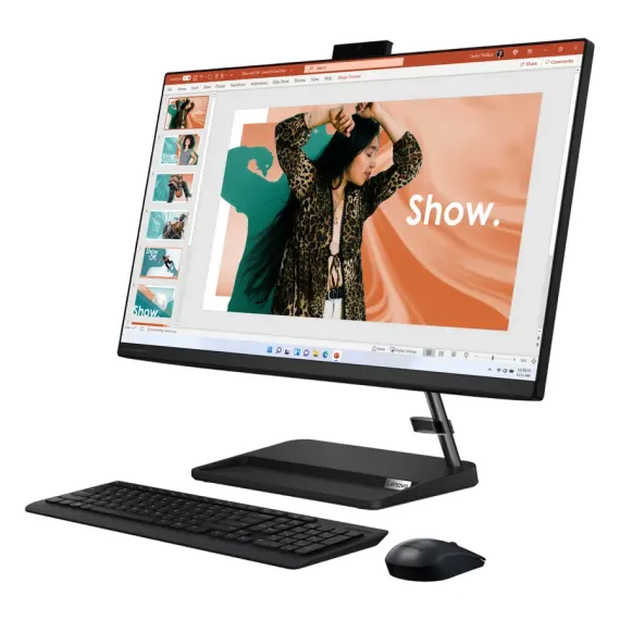COMPUTER ALL-IN-ONE LENOVO IDEACENTRE 3 24IAP7, 23,8", INTEL CORE I5-12450H, 16GB/512GB, FARA SO, NEGRU