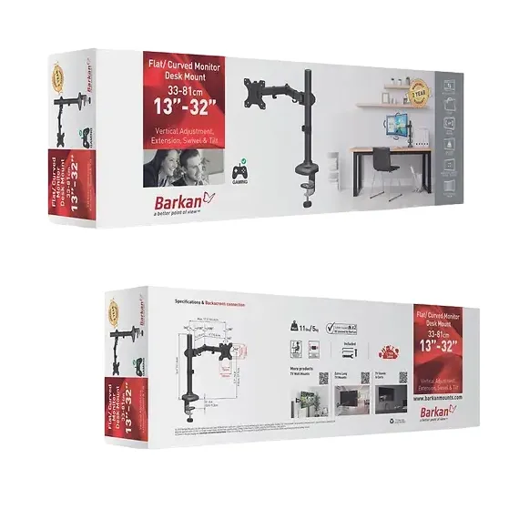 НАСТОЛЬНЫЙ КРОНШТЕЙН ДЛЯ МОНИТОРА BARKAN M121T, ЧЁРНЫЙ