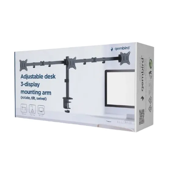 SUPORT BIROU PENTRU MONITOARE GEMBIRD MA-D3-01, NEGRU