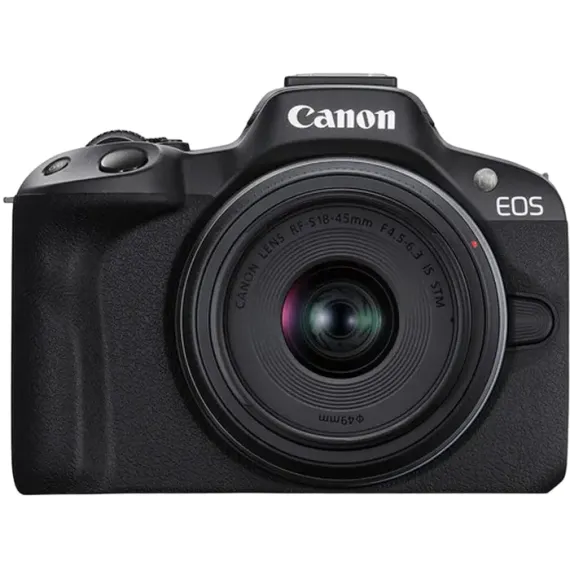 БЕЗЗЕРКАЛЬНЫЙ ФОТОАППАРАТ CANON EOS R50 BLACK & RF-S 18-45MM F/4.5-6.3 IS STM KIT, ЧЁРНЫЙ