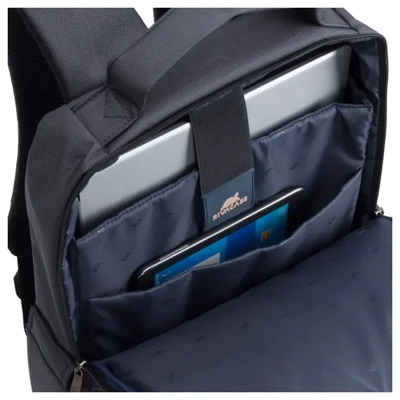 RUCSAC PENTRU LAPTOP RIVACASE CENTRAL, 15.6", POLIESTER, NEGRU