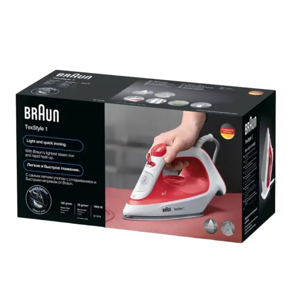 УТЮГ BRAUN SI1019RD, 2000ВТ, КРАСНЫЙ | БЕЛЫЙ