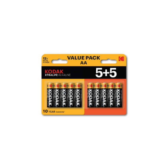 KODAK XTRALIFE ALKALINE AA 5+5 PACK