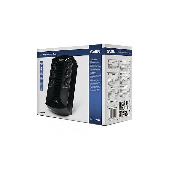 SVEN UP-L1000E LINE-INTERACTIVE, 1000VA/510W, AVR, INPUT 175~290V, OUTPUT 230V -14/+10%, 6 SCHUKO SOCKETS, (UPS, SURSA NEINTRERUPTIBILA DE ENERGIE/ ИБП ИСТОЧНИК БЕСПЕРЕБОЙНОГО ПИТАНИЯ)