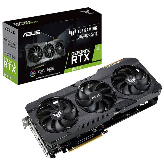 ВИДЕОКАРТА ASUS TUF-RTX3060TI-O8GD6X-GAMING, GEFORCE RTX3060TI 8GB GDDR6X, 256-BIT, GPU/MEM SPEED 1785/19GBPS, PCI-EXPRESS 4.0, 2XHDMI 2.1/3XDISPLAY PORT 1.4A (PLACA VIDEO/ВИДЕОКАРТА)