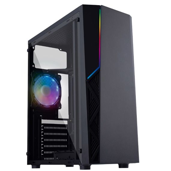 КОРПУС ДЛЯ КОМПЬЮТЕРА  CASE MIDITOWER ATX HPC P-02 BLACK, 650W, 12CM FAN, 24 PIN, 8 PIN(4+4), 2X 8PIN(6+2), 2XSATA CABLES, ACRYLIC LEFT SIDE PANEL, 1XUSB 3.0, 2XUSB 2.0 & AUDIO (CARCASA/КОРПУС)