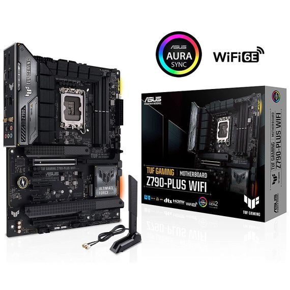 МАТЕРИНСКАЯ ПЛАТА ASUS TUF GAMING Z790-PLUS WIFI INTEL Z790, LGA1700, DUAL DDR5 7200 MHZ, PCIE 5.0 X16, PCIE 4.0 X16, DP/HDMI, USB TYPE-C, PCIE RAID, SATA RAID, 4 X M.2 SLOTS PCIE 4.0 X4, SB 8-CH., WI-FI 6E 802.11AX, 2.5GB ETHERNET, AURA SYNC