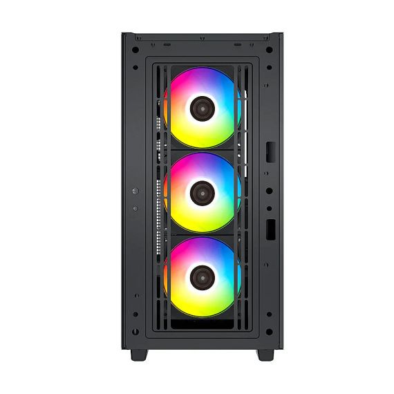 КОРПУС CASE MIDDLETOWER DEEPCOOL CG560 ATX BLACK, NO PSU, SIDE PANEL TEMPERED GLASS,  2XUSB3.0, AUDIO X 1/MIC X 1, PRE-INSTALLED LED FANS: FRONT 3X120MM, REAR 1X140MM (CARCASA/КОРПУС)