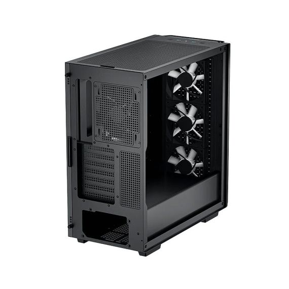 КОРПУС CASE MIDDLETOWER DEEPCOOL CG560 ATX BLACK, NO PSU, SIDE PANEL TEMPERED GLASS,  2XUSB3.0, AUDIO X 1/MIC X 1, PRE-INSTALLED LED FANS: FRONT 3X120MM, REAR 1X140MM (CARCASA/КОРПУС)