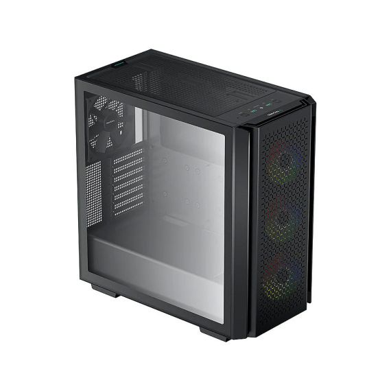 КОРПУС CASE MIDDLETOWER DEEPCOOL CG560 ATX BLACK, NO PSU, SIDE PANEL TEMPERED GLASS,  2XUSB3.0, AUDIO X 1/MIC X 1, PRE-INSTALLED LED FANS: FRONT 3X120MM, REAR 1X140MM (CARCASA/КОРПУС)
