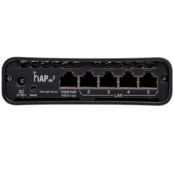WI-FI РОУТЕР MIKROTIK HAP AX2 (C52IG-5HAXD2HAXD-TC), 864MHZ CPU, 128MB RAM, 5XGBIT LAN, WIFI 6 AX1800, POE-IN & POE OUT, DESKTOP/TOWER CASE, PSU