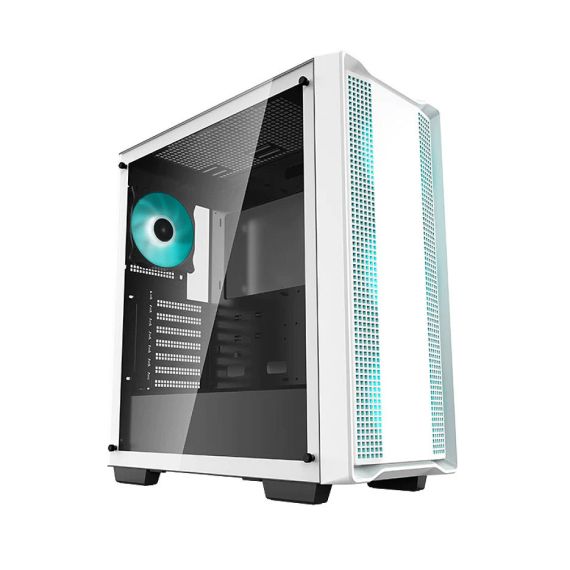КОРПУС CASE MIDDLETOWER DEEPCOOL CC560 WH ATX WHITE, NO PSU, SIDE PANEL TEMPERED GLASS,  2XUSB3.,1XUSB2.0, AUDIO, PRE-INSTALLED LED FANS: FRONT 3X120MM, REAR 1X140MM (CARCASA/КОРПУС)