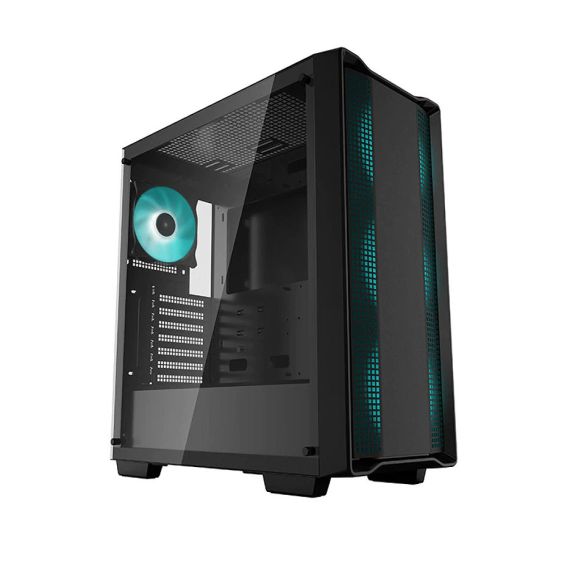 КОРПУС CASE MIDDLETOWER DEEPCOOL CC560 ATX BLACK, NO PSU, SIDE PANEL TEMPERED GLASS,  2XUSB3.0,1XUSB2.0, AUDIO X 1/MIC X 1, PRE-INSTALLED LED FANS: FRONT 3X120MM, REAR 1X140MM (CARCASA/КОРПУС)
