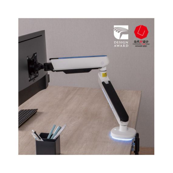 КРЕПЛЕНИЕ МОНИТОРОВ BRATECK LDT54-C012L RGB LIGHTING GAMING MONITOR ARM WITH BUILT-IN CONTROL, FOR 1 MONITOR, CLAMP-ON, 17"-32", TILT RANGE +40° ~ -40°; SWIVEL RANGE +90° ~ -90°; SCREEEN ROTATION 360°, VESA: 75X75, 100X100, ARM EXTEND: 477MM, WEIGHT CAPAC