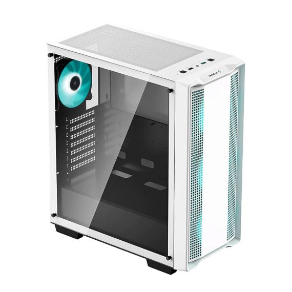 КОРПУС CASE MIDDLETOWER DEEPCOOL CC560 WH ATX WHITE, NO PSU, SIDE PANEL TEMPERED GLASS,  2XUSB3.,1XUSB2.0, AUDIO, PRE-INSTALLED LED FANS: FRONT 3X120MM, REAR 1X140MM (CARCASA/КОРПУС)