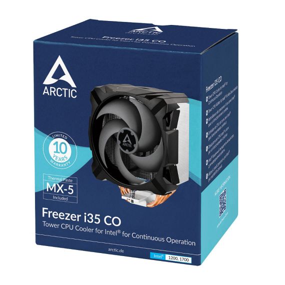 COOLER ARCTIC FREEZER I35 CO, SOCKET INTEL 1700, 1200, 115X, FAN 113MM, 200-1800RPM PWM, NOISE LEVEL 0.3 SONE, DOUBLE BALL BEARING, ACFRE00095A