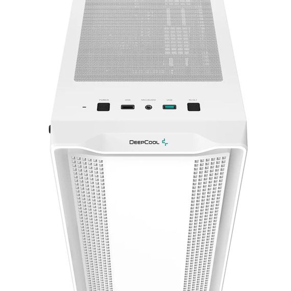 КОРПУС CASE MIDDLETOWER DEEPCOOL CC560 WH ATX WHITE, NO PSU, SIDE PANEL TEMPERED GLASS,  2XUSB3.,1XUSB2.0, AUDIO, PRE-INSTALLED LED FANS: FRONT 3X120MM, REAR 1X140MM (CARCASA/КОРПУС)