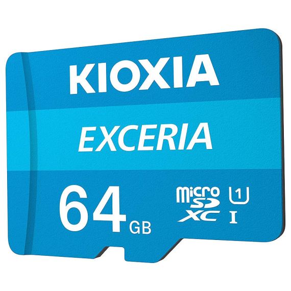 КАРТА ПАМЯТИ 64GB KIOXIA EXCERIA LMEX1L064GG2 MICROSDHC, 100MB/S, (CLASS 10 UHS-I) + ADAPTER MICROSD->SD