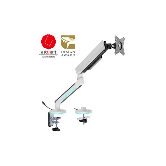 КРЕПЛЕНИЕ МОНИТОРОВ BRATECK LDT54-C012L RGB LIGHTING GAMING MONITOR ARM WITH BUILT-IN CONTROL, FOR 1 MONITOR, CLAMP-ON, 17"-32", TILT RANGE +40° ~ -40°; SWIVEL RANGE +90° ~ -90°; SCREEEN ROTATION 360°, VESA: 75X75, 100X100, ARM EXTEND: 477MM, WEIGHT CAPAC